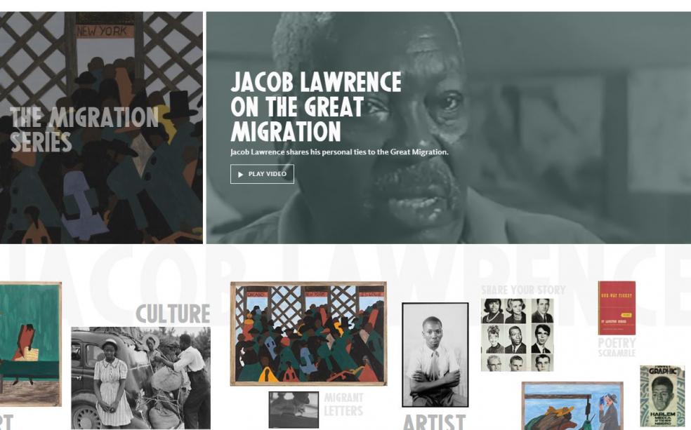 Screenshot of Jacob Lawrence microsite